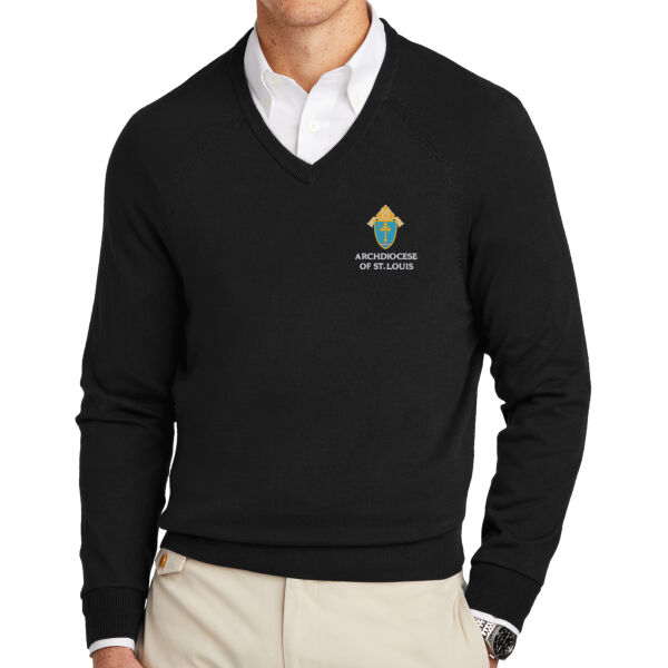 The Archdiocese of St. Louis Embroidered - Men's Cotton Stretch V Neck Sweater Thumbnail