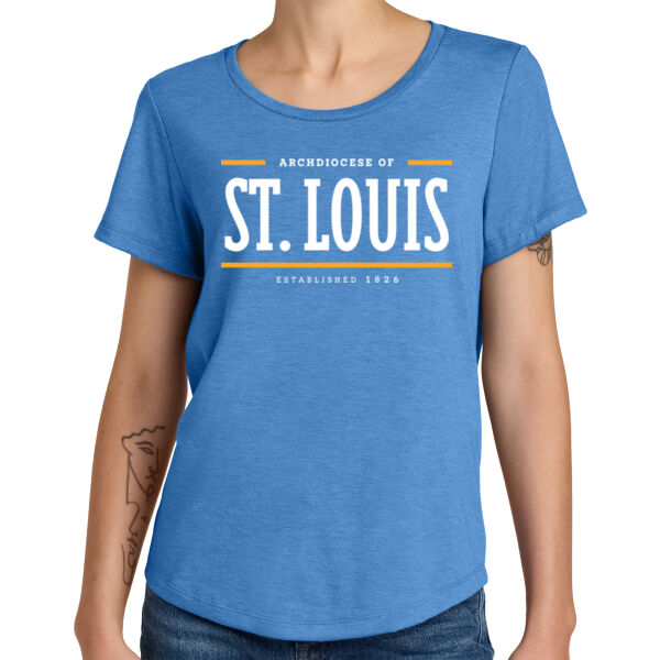 Limited Edition The Archdiocese of St Louis Printed- - Women's Relaxed Tri Blend Scoop Neck Tee Thumbnail