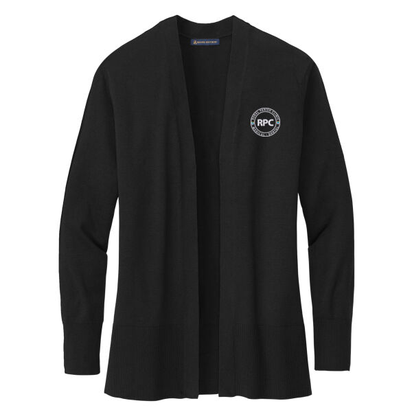 Rural Parish Clinic Embroidered - Women's Cotton Stretch Long Cardigan Sweater Thumbnail