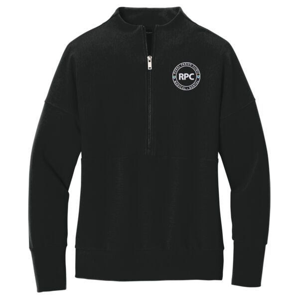 Rural Parish Clinic Embroidered - Women's Linear Texture 1/4 Zip Thumbnail