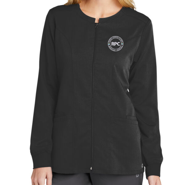 Rural Parish Clinic Embroidered - Women's Premiere Flex Full Zip Scrub Jacket Thumbnail