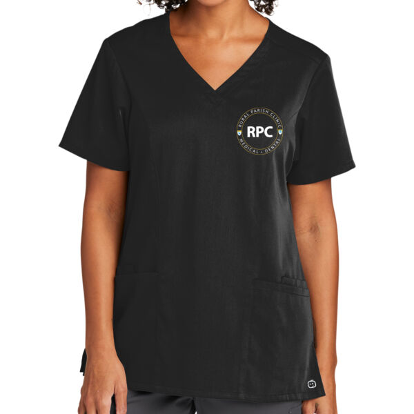 Rural Parish Clinic Printed - Women's Premiere Flex V Neck Top Thumbnail
