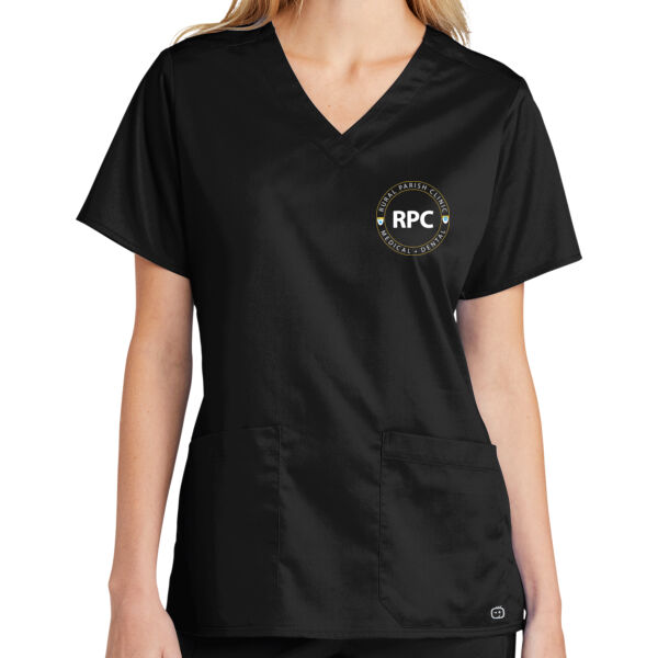Rural Parish Clinic Printed - Women's WorkFlex V Neck Top Thumbnail