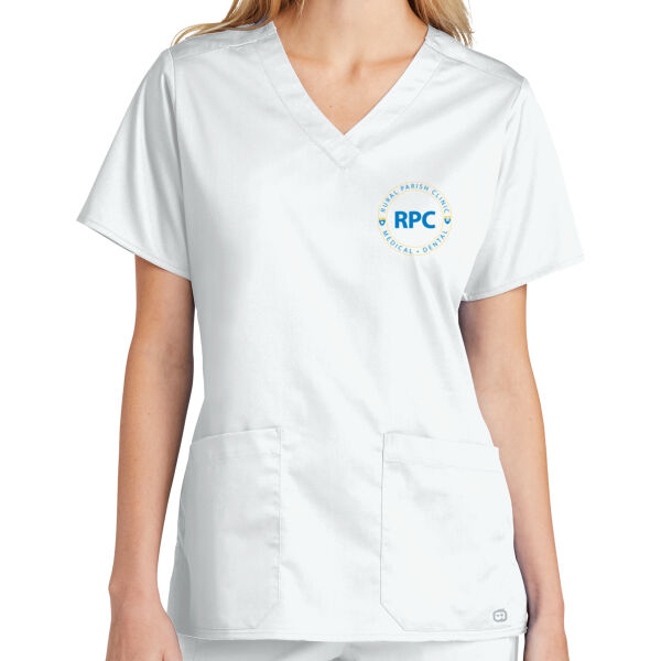 Rural Parish Clinic Printed - Women's WorkFlex V Neck Top Thumbnail